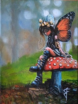 Fairy on mushroom