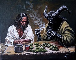 Jesus and Lucifer smoken